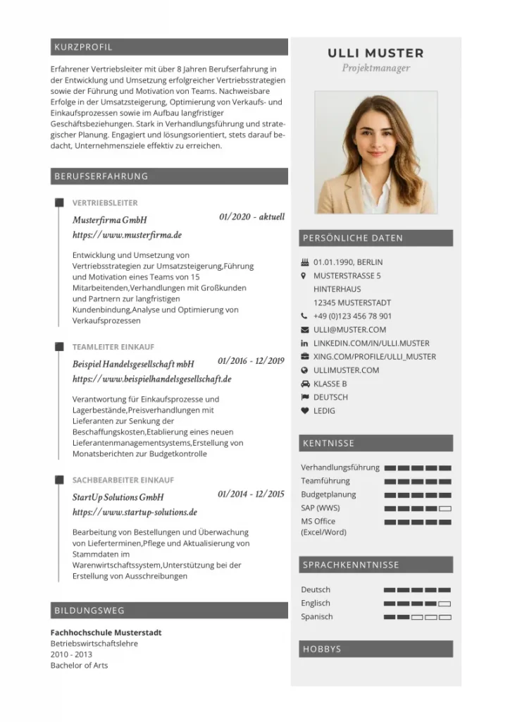 solin – Moderne CV-Vorlagen 2025 und effiziente KI-Unterstützung